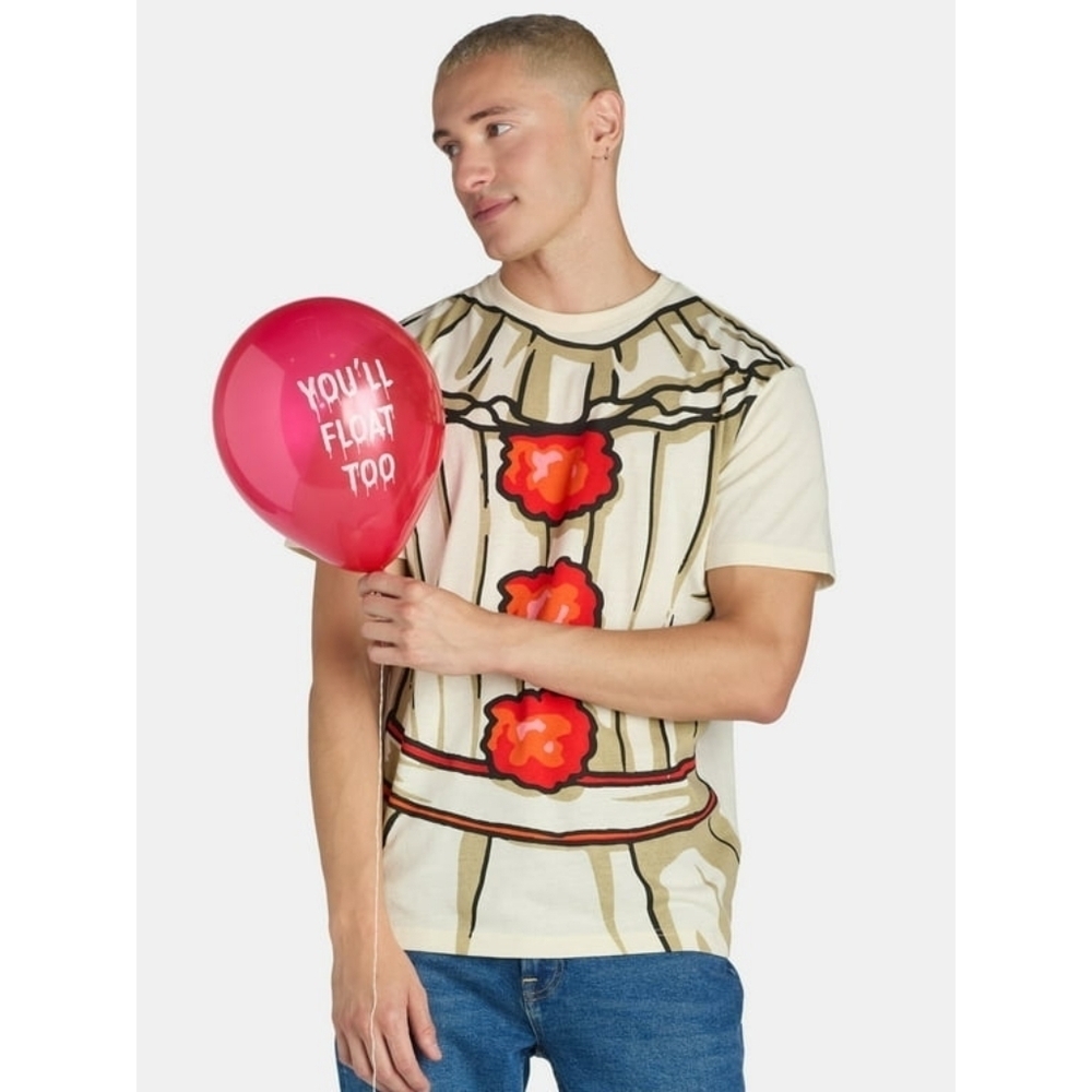 IT movie set iconic film Men's Graphic Tee with Red Balloon Design